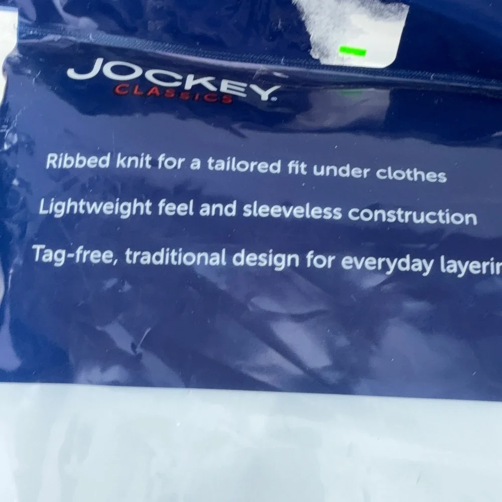 Jockey Classics 2-Pack A-Shirts 2XLT Tall Man Diamond White Ribbed Cotton Tank